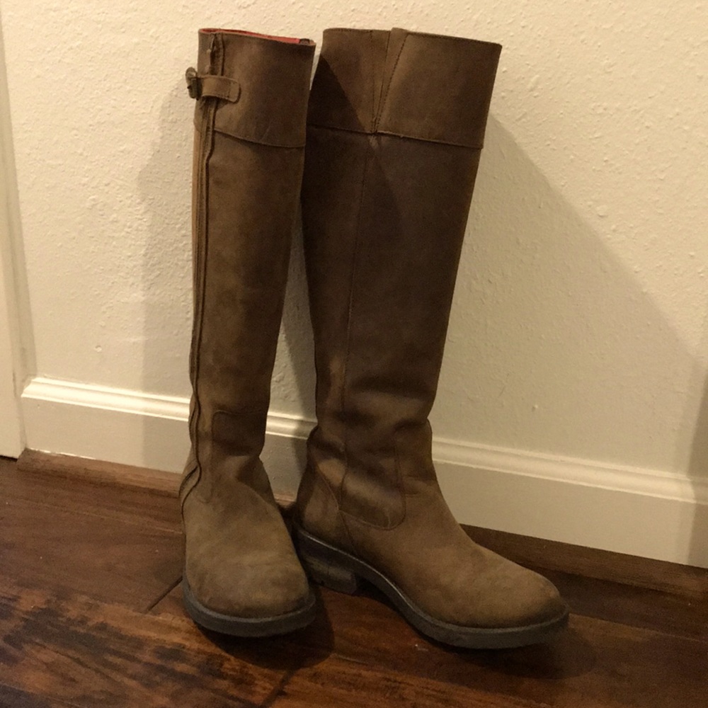 Boden nubuck leather riding boots